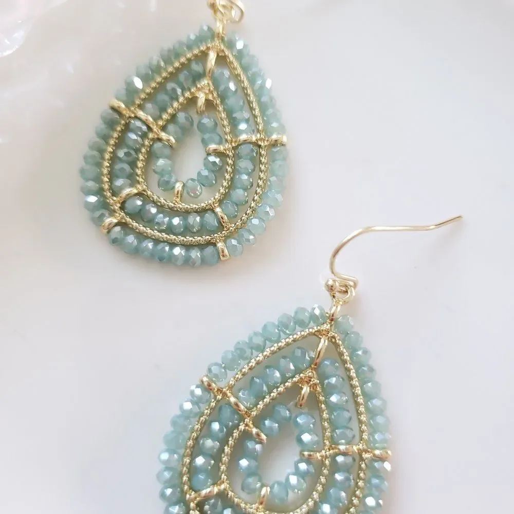New! FP Glass Stones Dangle Earrings - Picture 7 of 12